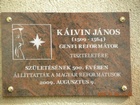 Kálvin János emléktábla a dömösi templomon